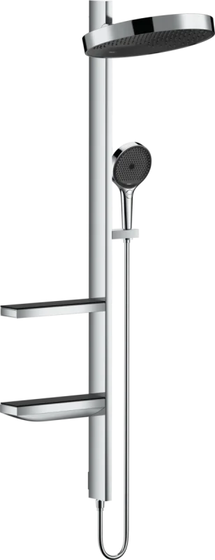 Душевой гарнитур Hansgrohe Rainfinity Showerpipe 360 26842000, 1 режим струи, корпус хром, лицевая часть черная - Gidratop.ru изображение