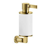 GESSI INCISO дозатор для жидкого мыла настенный, цвет: белый/золото - Gidratop.ru изображение