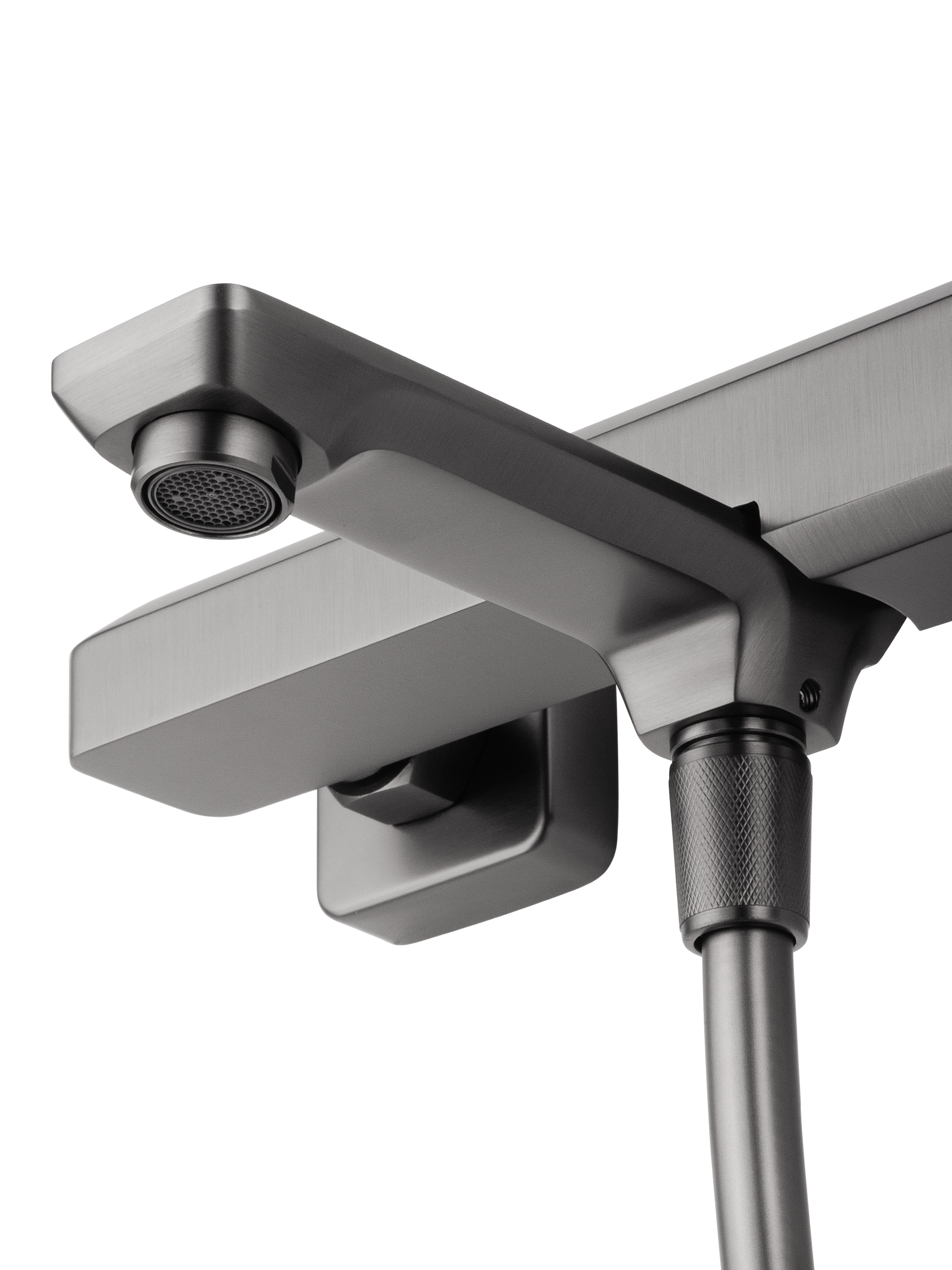 Смеситель для ванны с душем WONZON & WOGHAND DIAMOND, Темный графит (WW-88639011-BGM) - Gidratop.ru изображение