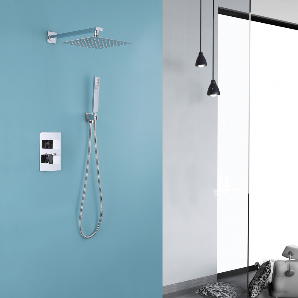 Душевая система ABBER Daheim AF8251 скрытого монтажа без излива, термостат, хром - Gidratop.ru изображение