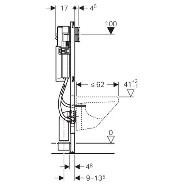 Инсталляция Geberit Duofix 111.361.00.5 UP320 для унитаза, узкая - Gidratop.ru изображение