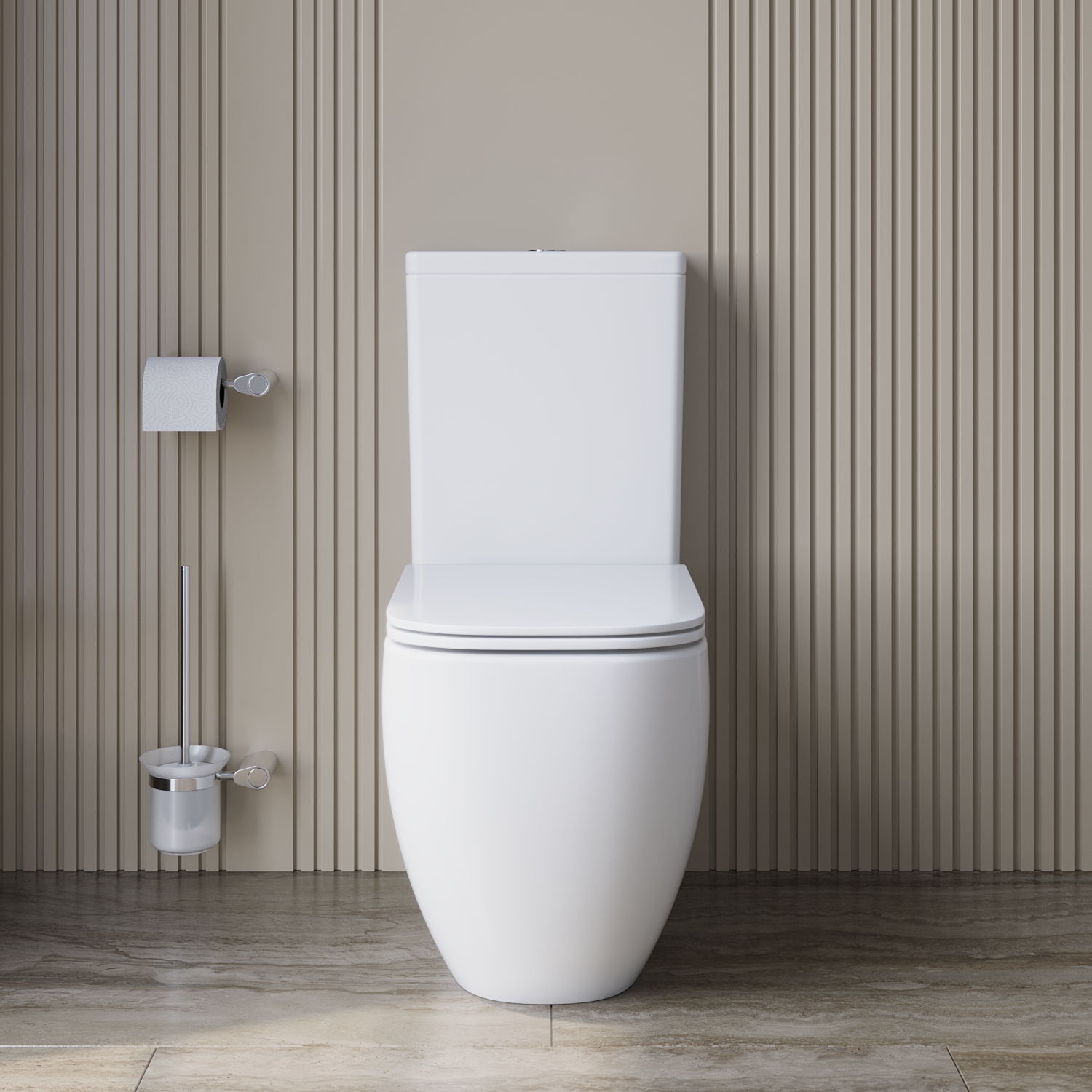 Унитаз-компакт безободковый со смывом TORNADO BelBagno LUCE-TOR BB2197CP-TOR/SC/BB2197T - Gidratop.ru изображение