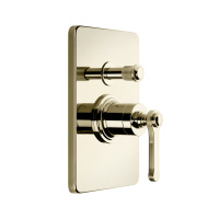 GESSI VENTI20 смеситель встраиваемый, однорычажный, с переключателем на 2 положения, внешняя часть, цвет Brass PVD - Gidratop.ru изображение