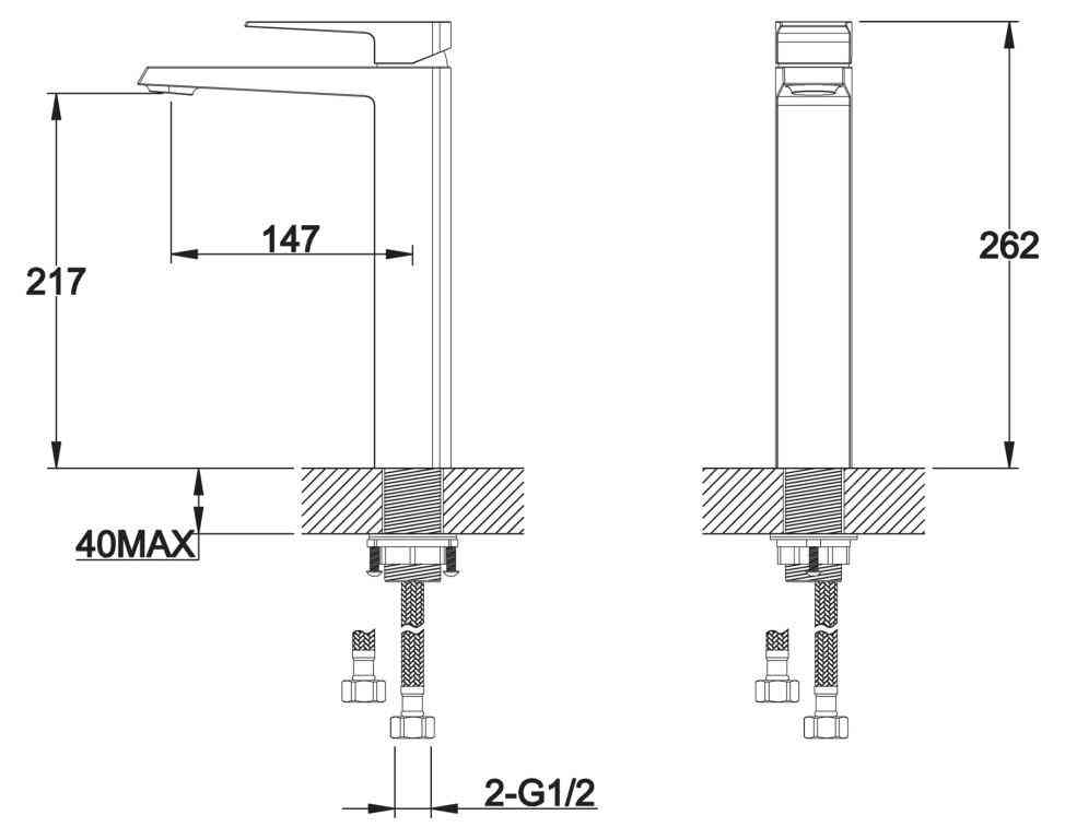 ARLIE Смеситель для накладных раковины, без донного клапана, хром ARL-LMC-CRM - Gidratop.ru изображение
