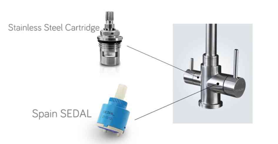 Смеситель для кухни с краном для питьевой воды, нержавеющая сталь, исполнение сатин BB-LAM15-IN - Gidratop.ru изображение