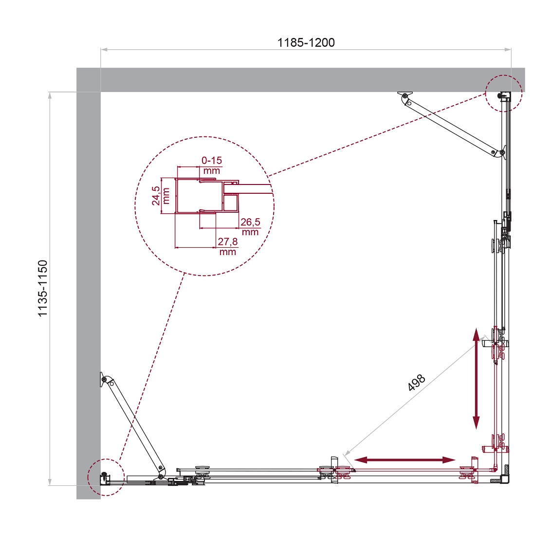Душевой уголок BelBagno LUCE-AH-22-120/115-C-Cr - Gidratop.ru изображение