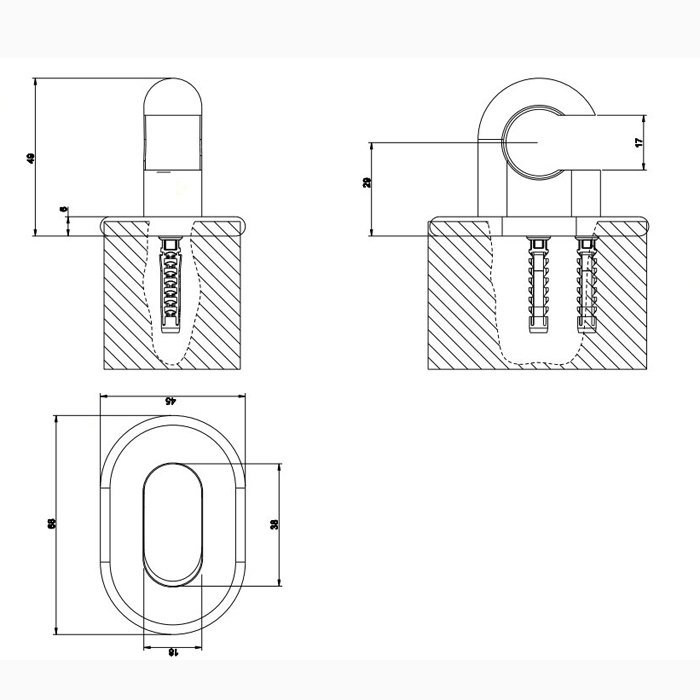 Gessi Goccia держатель душевой лейки неподвижный, цвет: хром - Gidratop.ru изображение