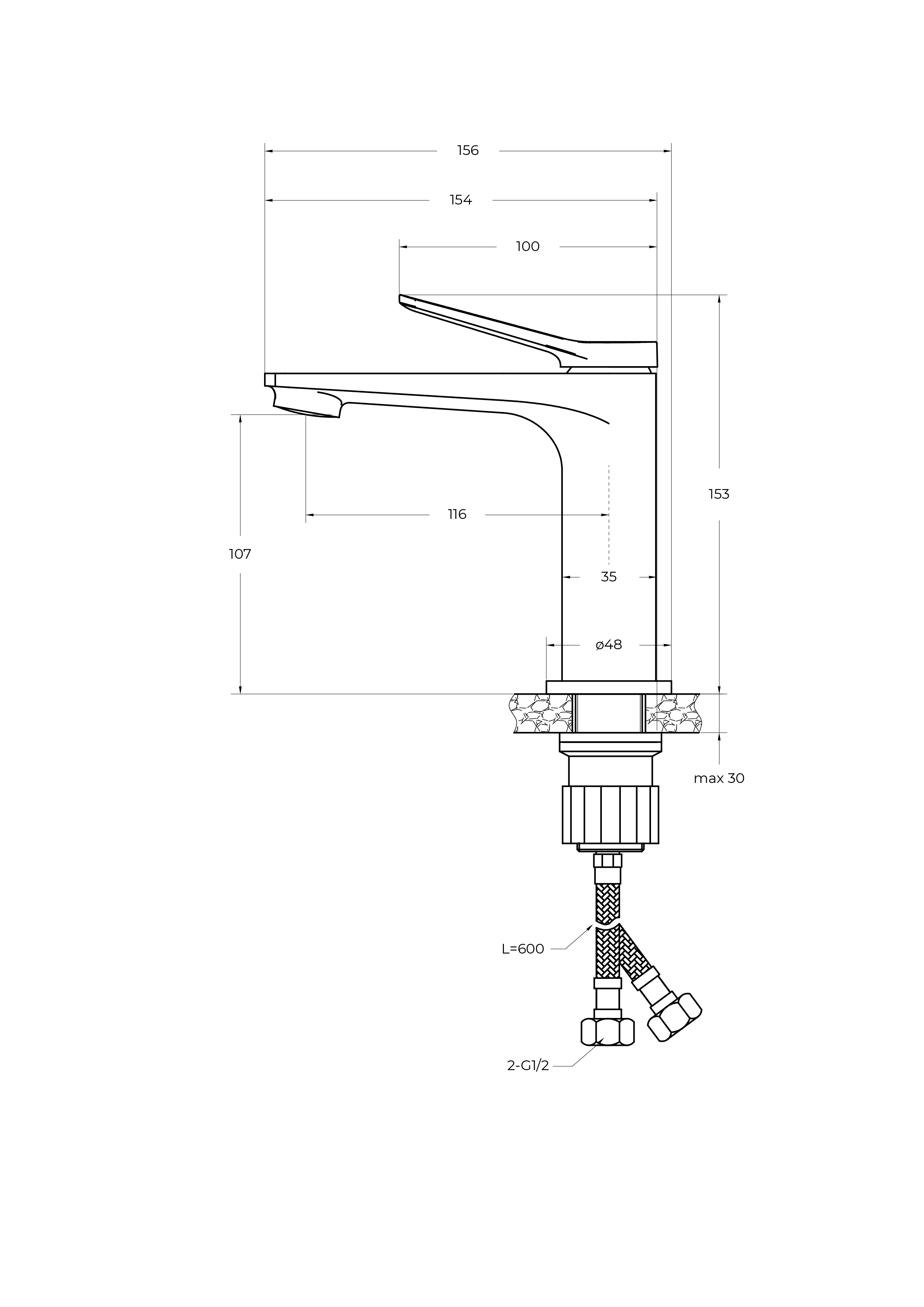 UNIQUE Смеситель для раковины без донного клапана, хром UNIQUE-LVM-CRM-W0 - Gidratop.ru изображение