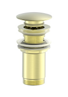 Донный клапан для раковины с переливом 1 1/4 WONZON & WOGHAND, Брашированное золото (WW-88SS09-BG) - Gidratop.ru изображение