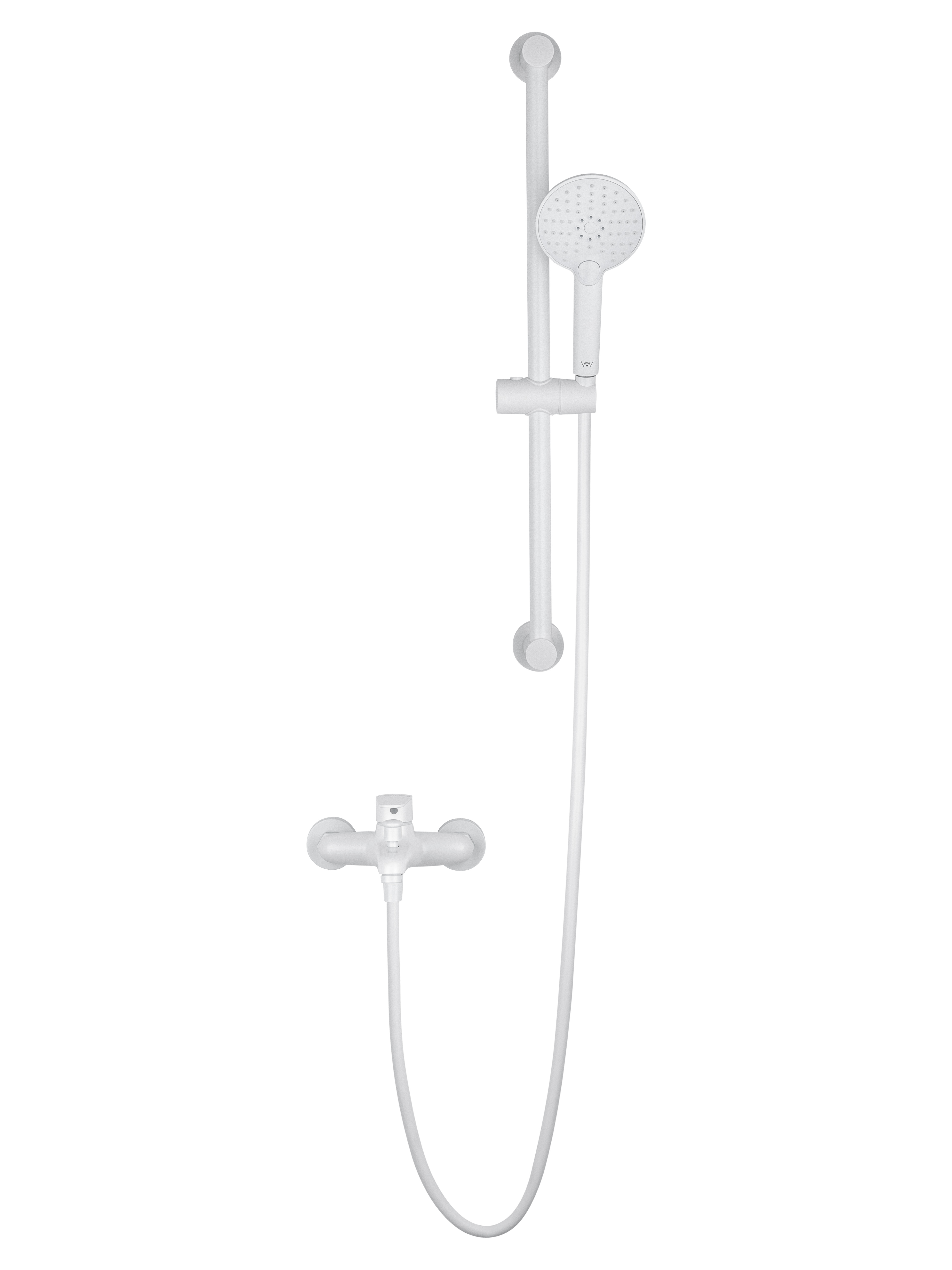 Смеситель для ванны с душевым гарнитуром WONZON & WOGHAND ALFA, Белый матовый (WW-AE3205-MW) - Gidratop.ru изображение