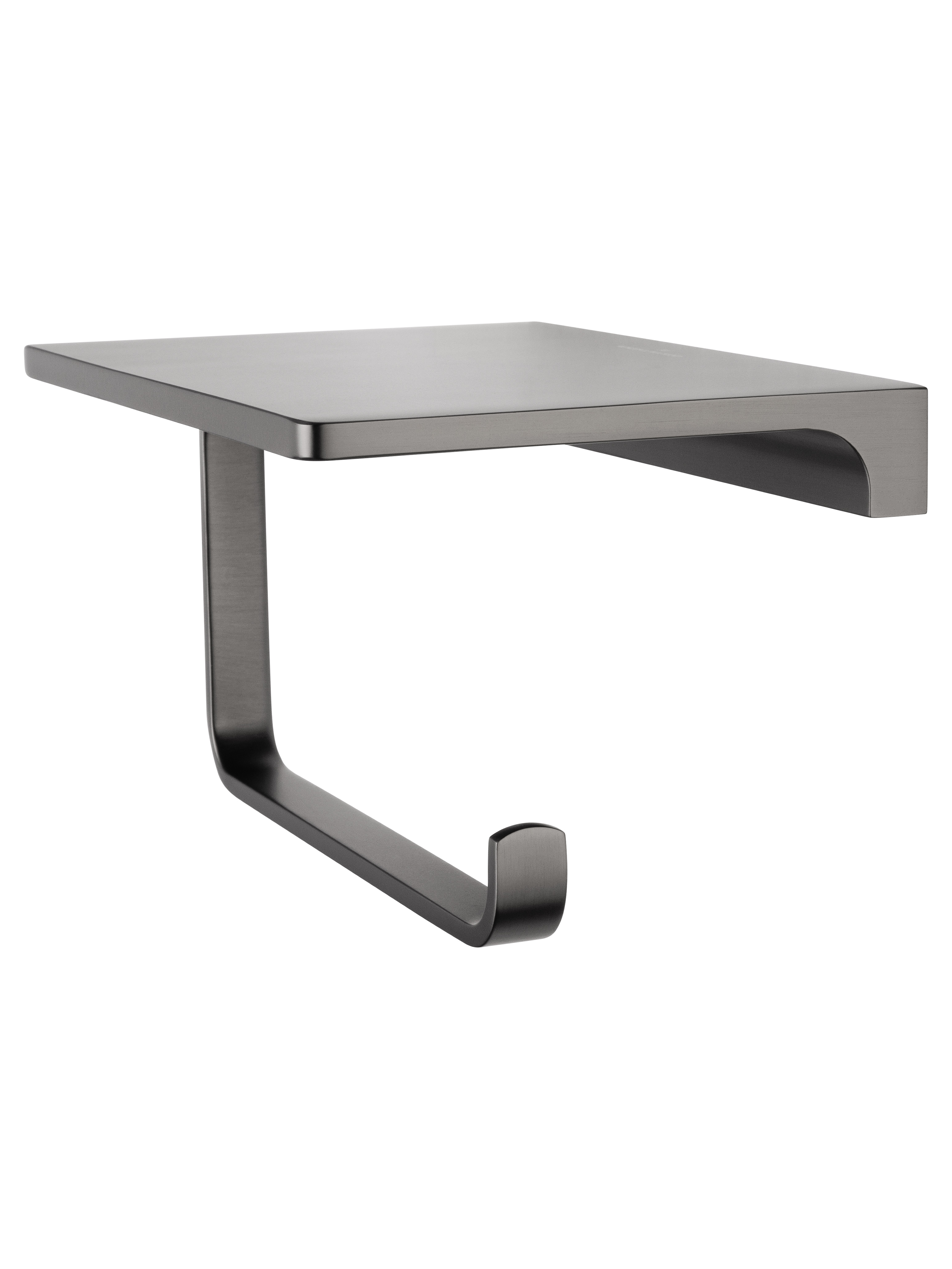 Держатель для туалетной бумаги с полкой WONZON & WOGHAND ECLIPSE, Темный графит (WW-9126-BGM) - Gidratop.ru изображение