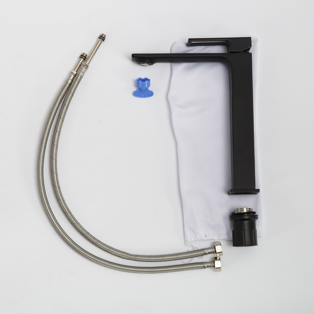 LUCE Смеситель для накладных раковин, без донного клапана, чёрный LUC-LMC-NERO-W0 - Gidratop.ru изображение