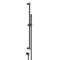 GESSI 316 штанга в комплекте с душевой лейкой с легкой очисткой, шланг 1,50 м, вывод воды из стены, цвет: brushed black metal pvd - Gidratop.ru изображение
