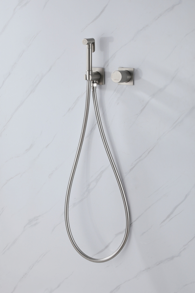 Смеситель ABBER Rund AF8725SP с гигиеническим душем, сатин - Gidratop.ru изображение