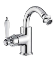 APHRODITE-BS2-01-Bi Смеситель для биде с донным клапаном, исполнение хром, ручки белые - Gidratop.ru изображение