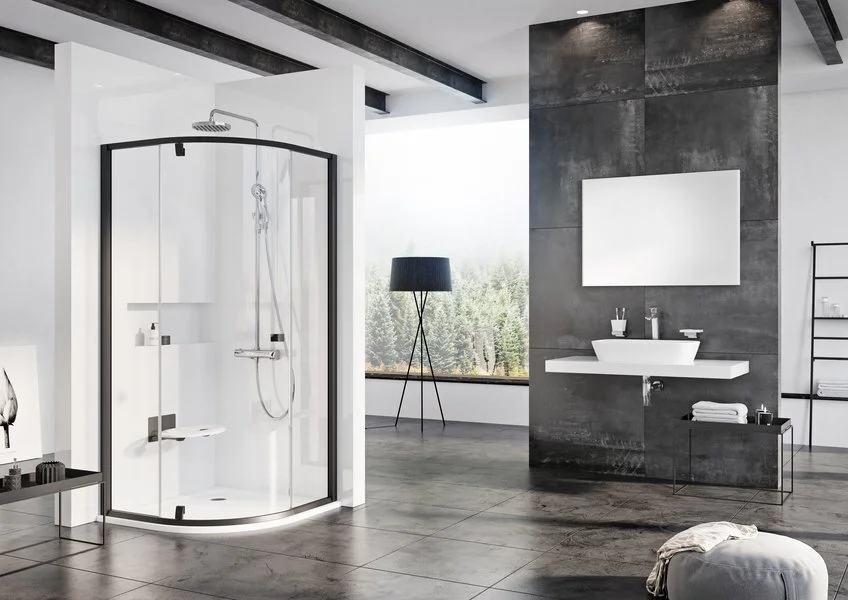 Душевой уголок Ravak Pivot PSKK3-90, 90 х 90 см, профиль черный, витраж транспарент, 37677300Z1 - Gidratop.ru изображение
