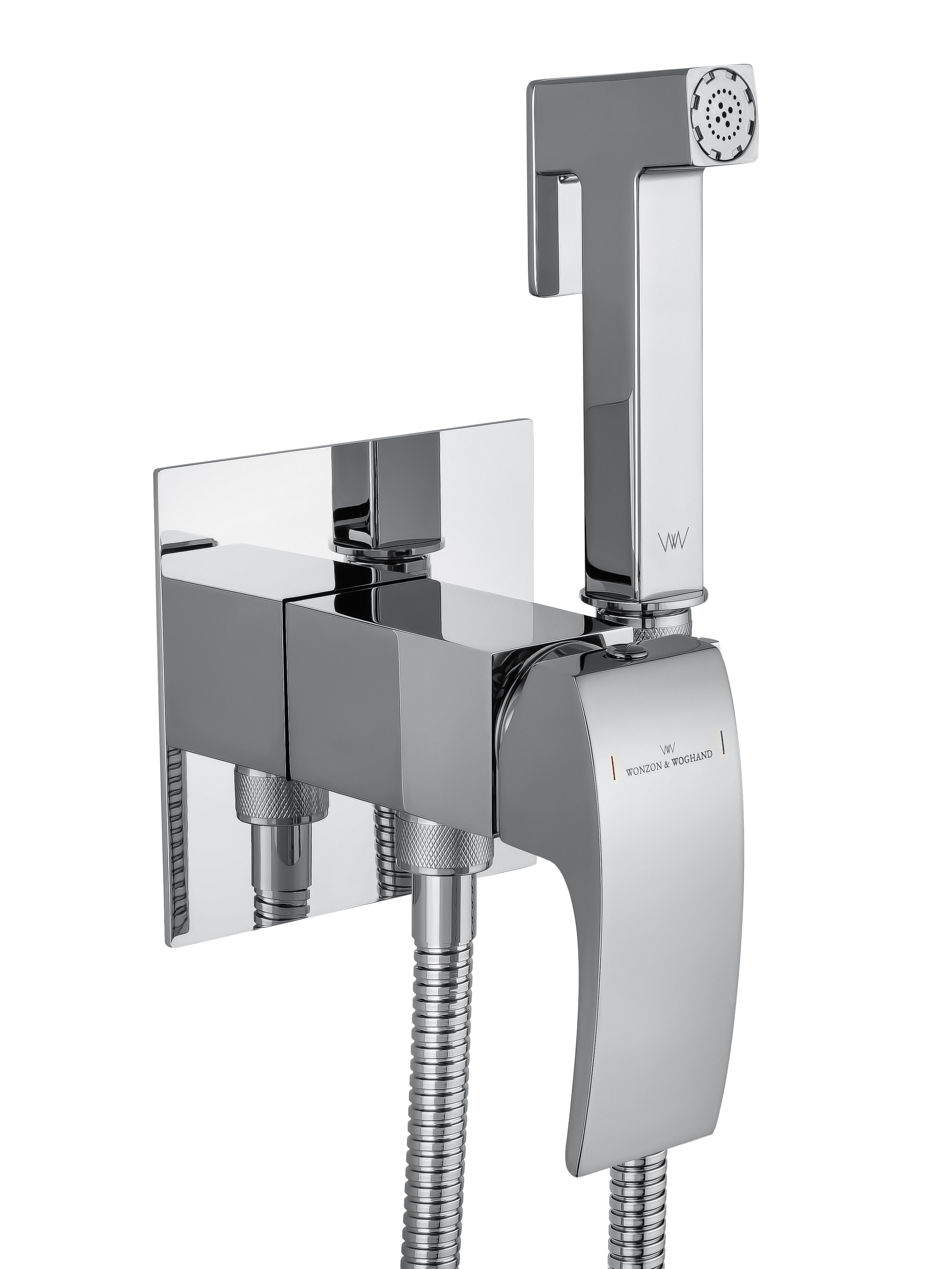 Смеситель с гигиеническим душем встраиваемый WONZON & WOGHAND FIT, Хром (WW-88829009-CR) - Gidratop.ru изображение