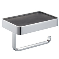 Держатель для туалетной бумаги с полкой WONZON & WOGHAND, Хром (WW-9536) - Gidratop.ru изображение