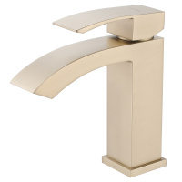 Смеситель ABBER Wasserfall AF8610G для раковины, золото матовое - Gidratop.ru изображение