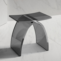 Стульчик для ванной прозрачный ABBER Kristall AT1739Onyx черный - Gidratop.ru изображение