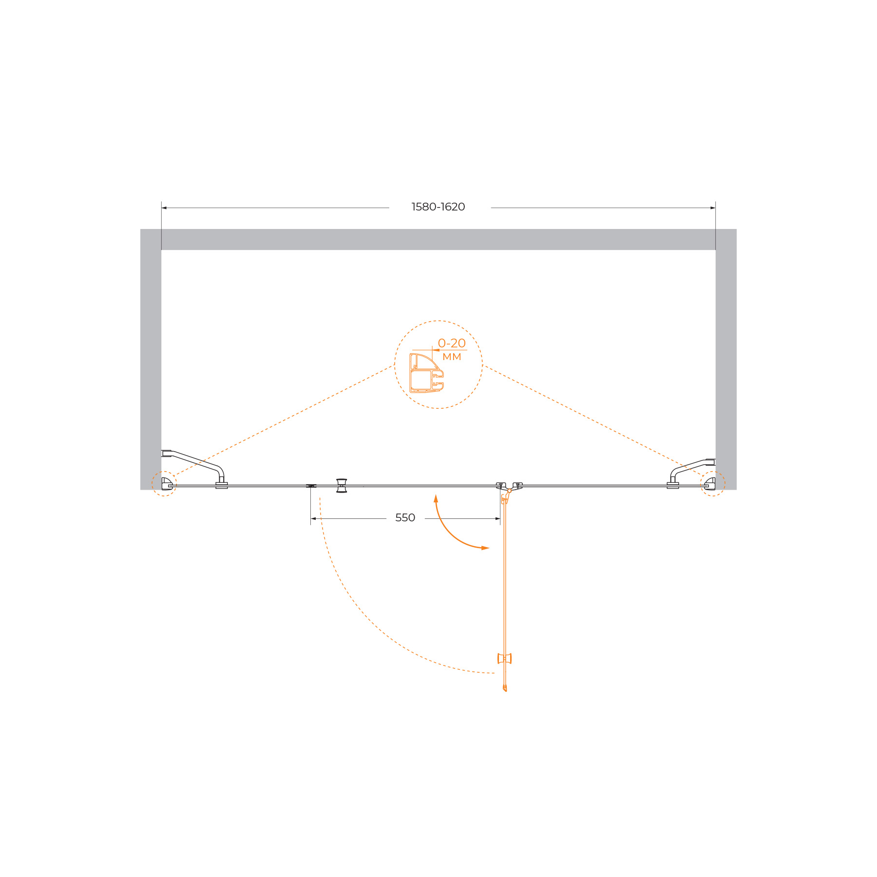 Душевая дверь CEZARES VERONA-W-B-13-40+60/60-P-Cr-R - Gidratop.ru изображение