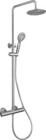 NOV-VSC-T-IN Душевая стойка с термостатическим смесителем для душа, верхним и ручным душем, нержавеющая сталь - Gidratop.ru изображение
