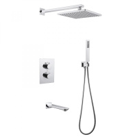 Душевая система ABBER Weiss Insel AF8050 скрытого монтажа с изливом, термостат, хром - Gidratop.ru изображение