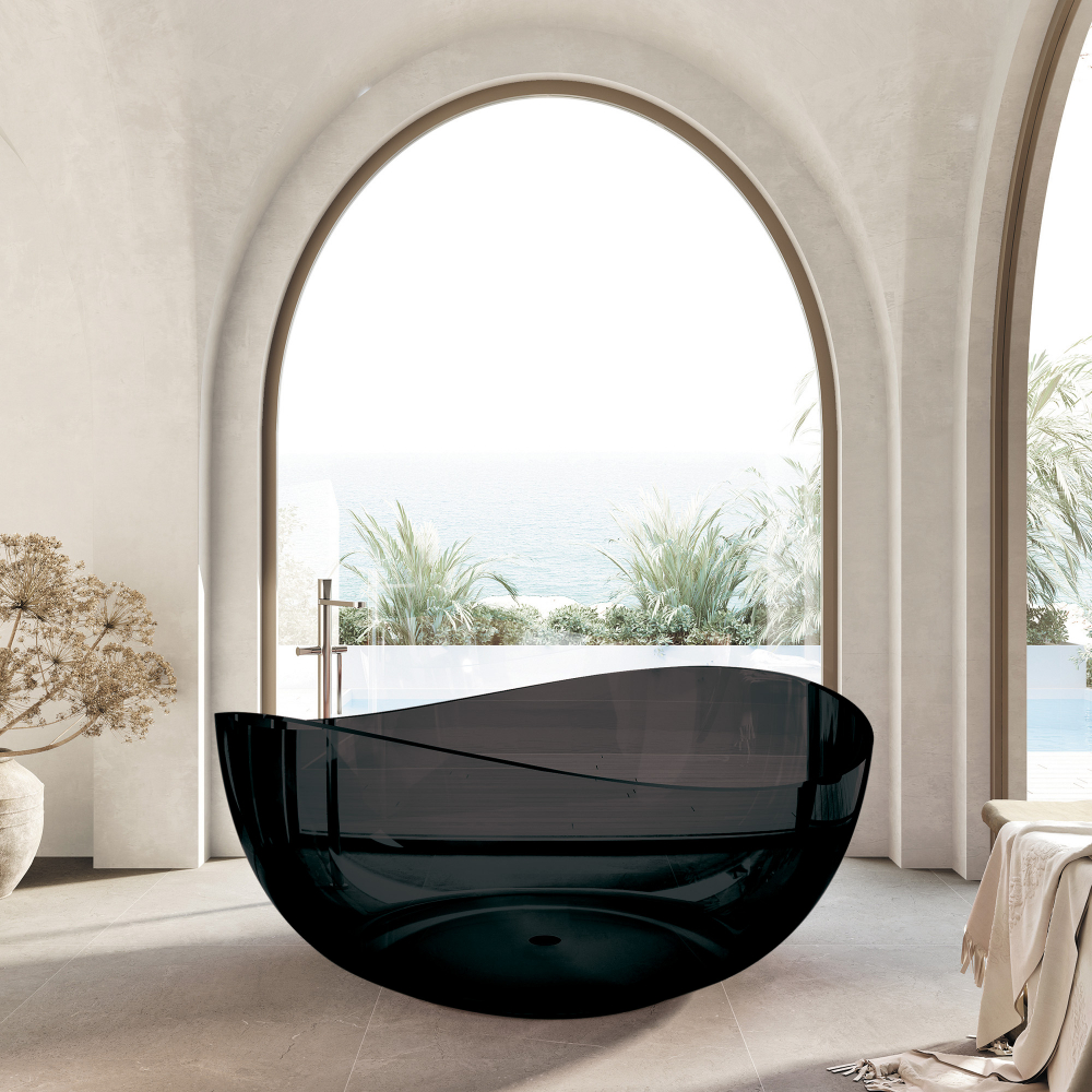 Прозрачная ванна ABBER Kristall AT9705Onyx черная - Gidratop.ru изображение