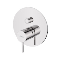 LEAF-VDIM-L-01 Встраиваемый однорычажный смеситель с переключателем на 2 выхода, исполнение Хром - Gidratop.ru изображение