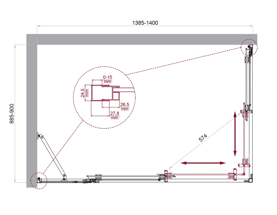 Душевой уголок BelBagno LUCE-AH-21-140/90-C-Cr - Gidratop.ru изображение