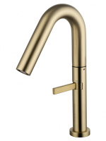 Смеситель для раковины высокий WONZON & WOGHAND, Брашированное золото (WW-6068-BG) - Gidratop.ru изображение