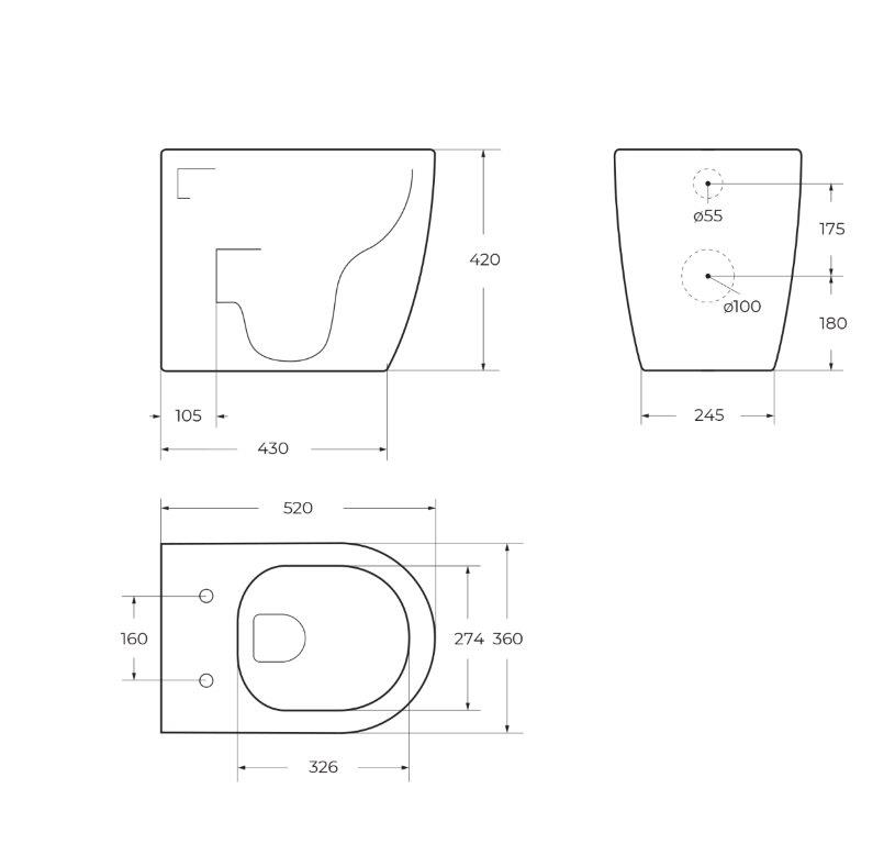 Унитаз приставной безободковый BelBagno MARINO BB105CBR/BB870SC - Gidratop.ru изображение