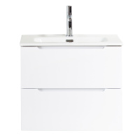 ETNA 39 База под раковину подвесная с двумя выкатными ящиками, с доводчиками, Bianco Lucido, 500x390x500, ETNA39-500/390-2C-SO-BL-P - Gidratop.ru изображение