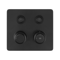 GESSI HI-FI ECLECTIC смеситель для душа настенный встраиваемый, термостатический, с 2 запорными кнопками, цвет Black XL - Gidratop.ru изображение