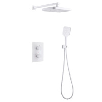 Душевая система ABBER Weiss Insel AF8051W скрытого монтажа без излива, термостат, белый - Gidratop.ru изображение