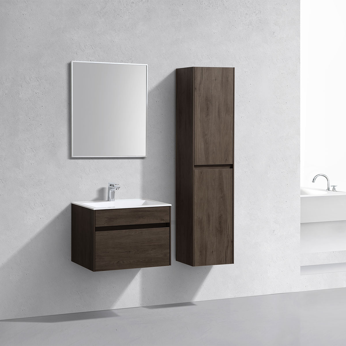 База под раковину Chiara 600 подвесная, 1 выкатной ящик soft-close, R.Oak - Gidratop.ru изображение