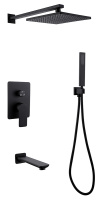 Душевая система ABBER Weiss Insel AF8017B скрытого монтажа с изливом, черная матовая - Gidratop.ru изображение