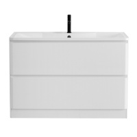 ALBANO База под раковину напольная с двумя выкатными ящиками, Bianco Lucido, 1200x450x810, ALBANO-1200-2C-PIA-BL - Gidratop.ru изображение