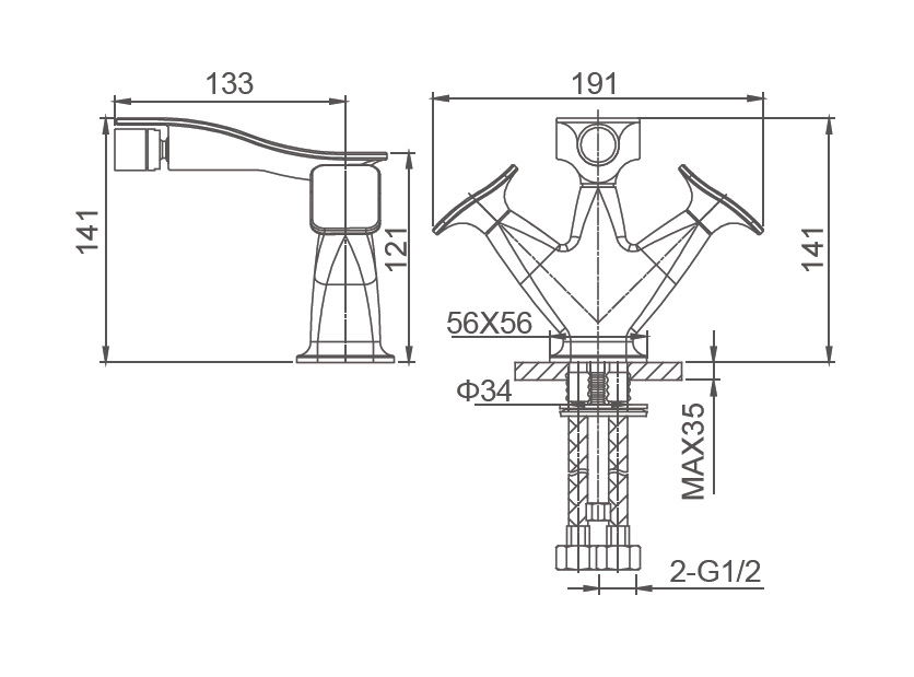 Смеситель для биде WONZON & WOGHAND SHAKESPEARE, Темное золото (WW-655001-DG) - Gidratop.ru изображение