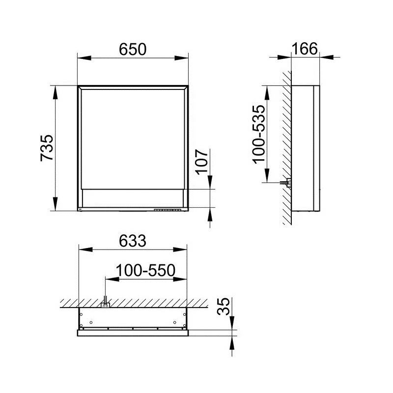 Зеркальный шкаф Keuco Royal Lumos 14301171101, 65 см, с подсветкой, серебристый анодированный/белое стекло - Gidratop.ru изображение