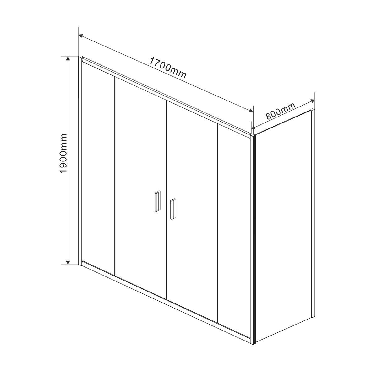 Душевой уголок Garda VSR-1G28017CLG, 1700*800, брашированное золото, стекло прозрачное - Gidratop.ru изображение