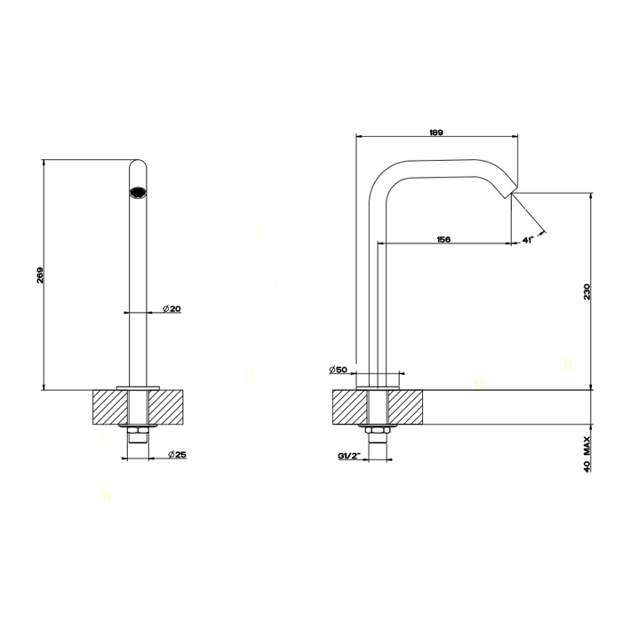 GESSI 316 отдельно стоящий излив h=230мм , цвет: steel brushed - Gidratop.ru изображение