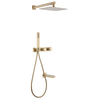 Душевая система ABBER Rund AF8717G скрытого монтажа с изливом, золотое матовое - Gidratop.ru изображение