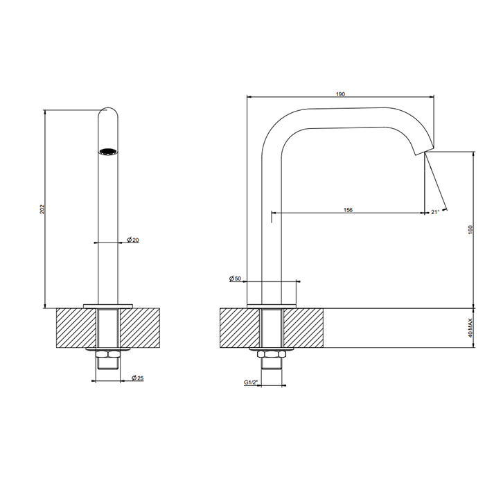 GESSI 316 отдельно стоящий излив h=162мм, цвет: brushed black metal pvd - Gidratop.ru изображение