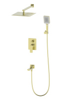 Душевая система встраиваемая WONZON & WOGHAND EDGE, Брашированное золото (WW-88939003- BG) - Gidratop.ru изображение