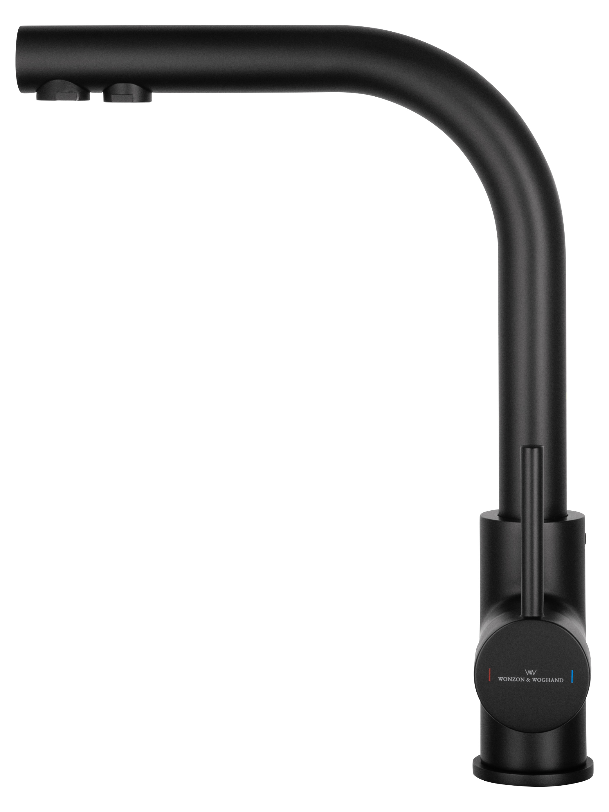 Смеситель для кухни c подключением фильтра WONZON & WOGHAND, Черный матовый (WW-88458005-MB) - Gidratop.ru изображение