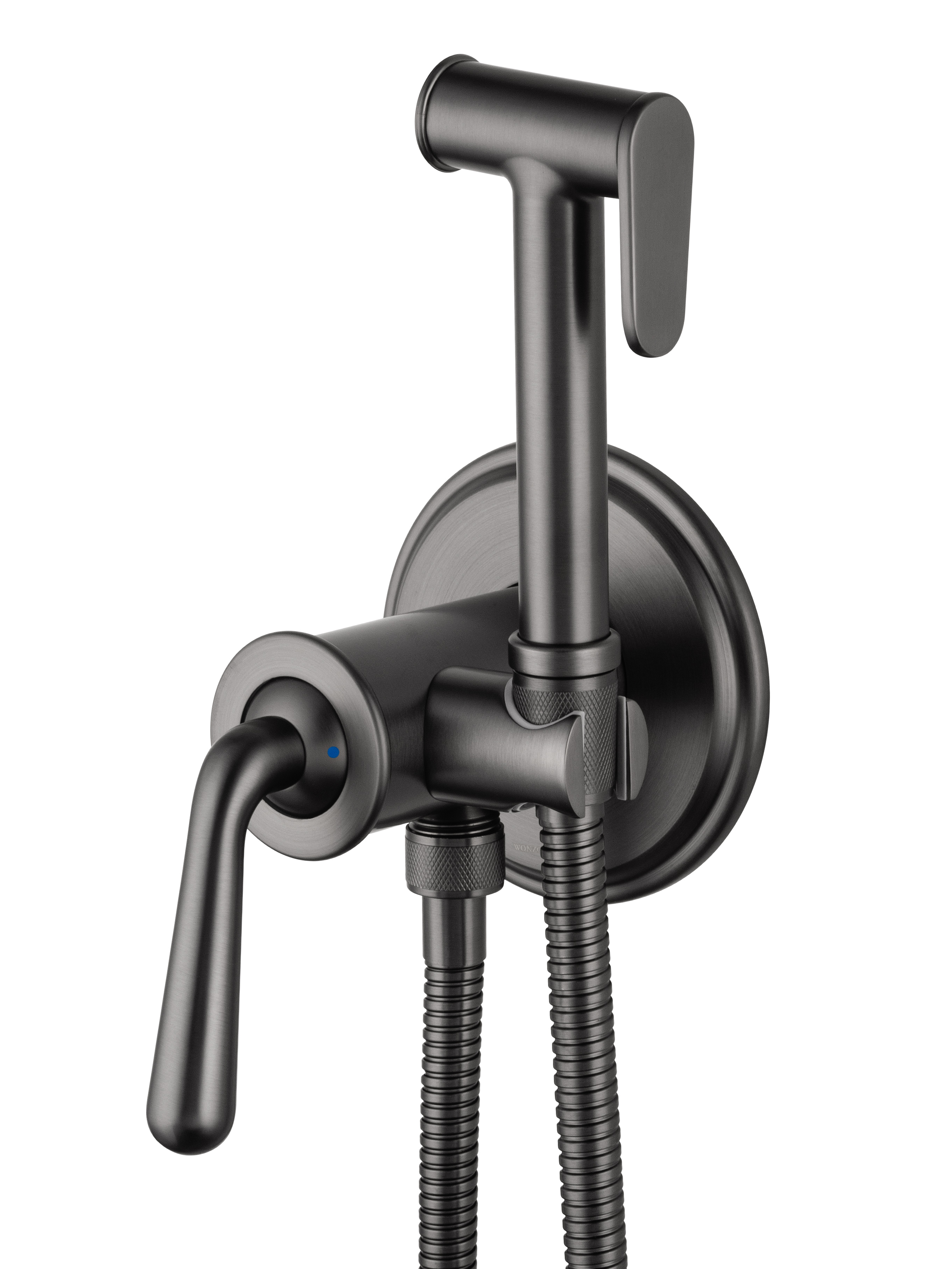 Смеситель с гигиеническим душем встраиваемый WONZON & WOGHAND STEAM, Темный графит (WW-88829008-BGM) - Gidratop.ru изображение