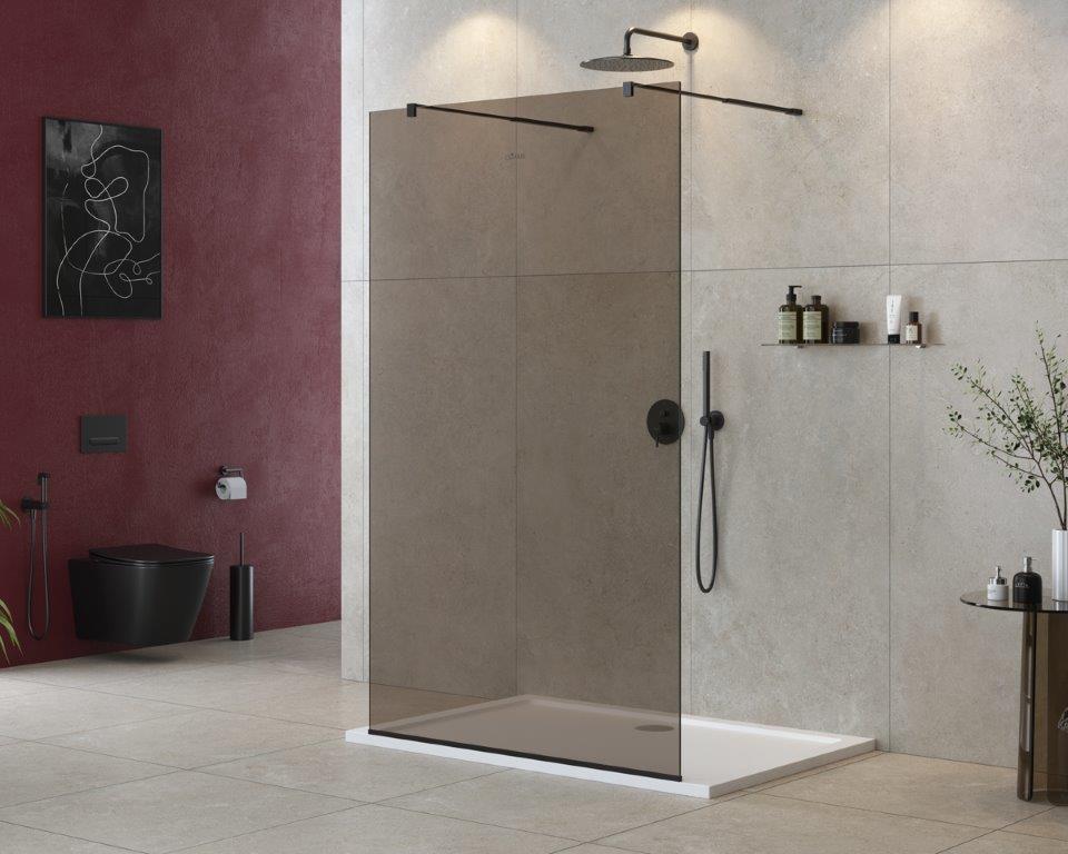 душевая перегородка CEZARES LIBERTA-L-2-110-BR-NERO - Gidratop.ru изображение