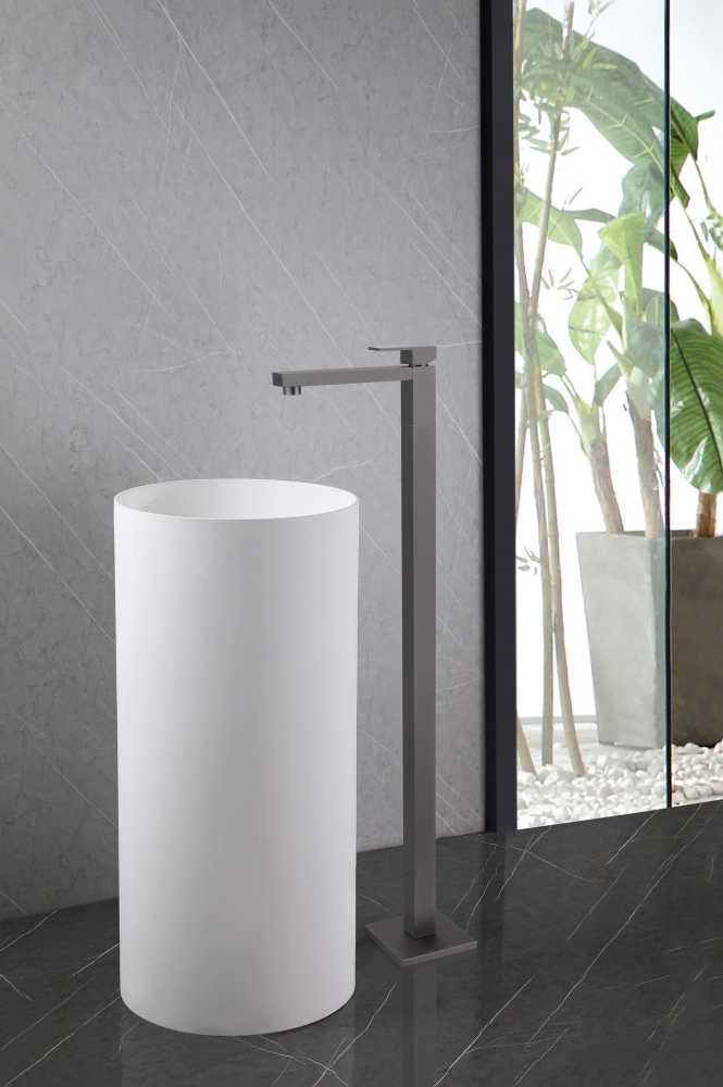 Смеситель ABBER Daheim AF8241NG напольный для раковины, никель - Gidratop.ru изображение