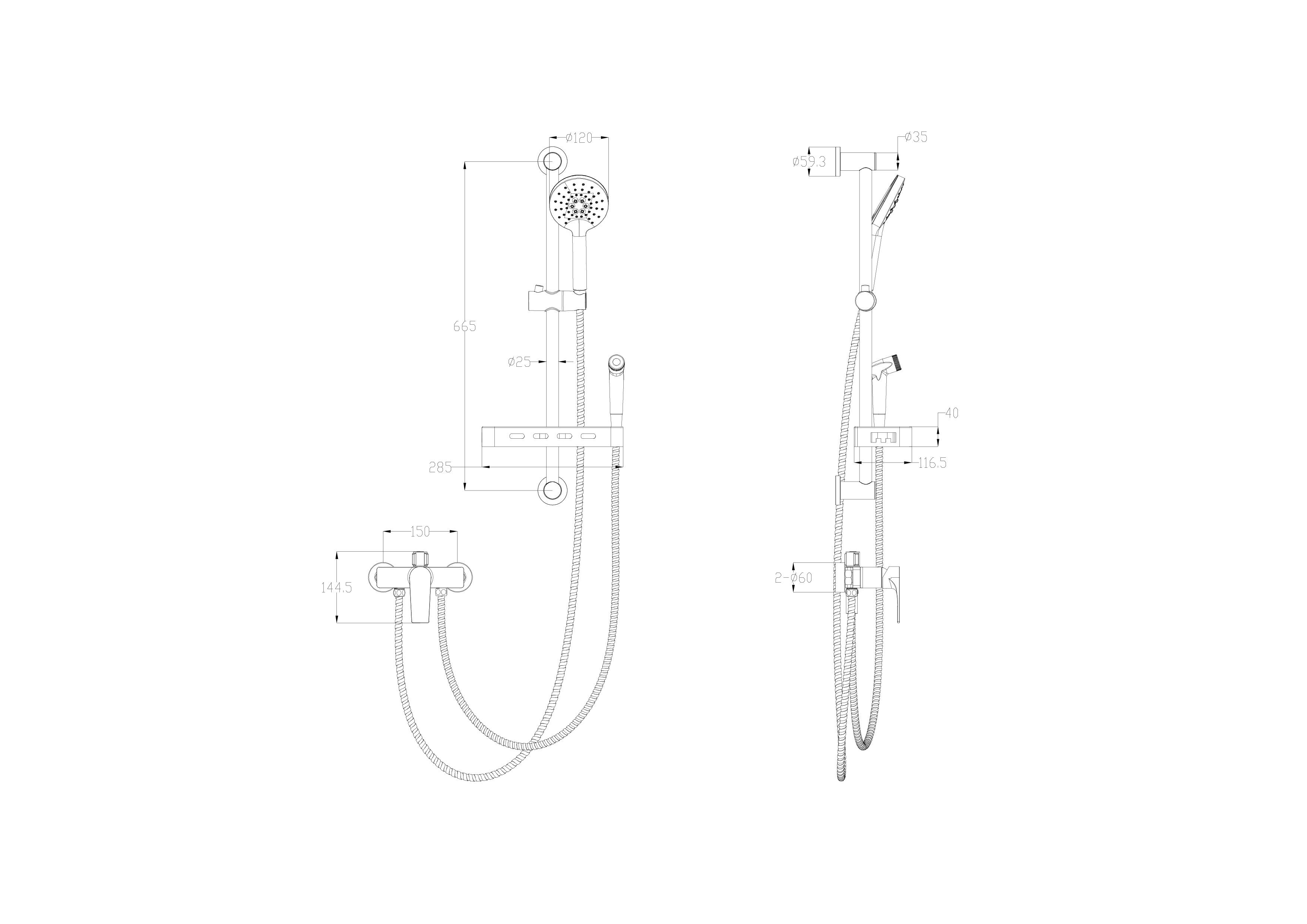 Смеситель для душа с гарнитуром WONZON & WOGHAND, Черный матовый (WW-A31003-MB) - Gidratop.ru изображение
